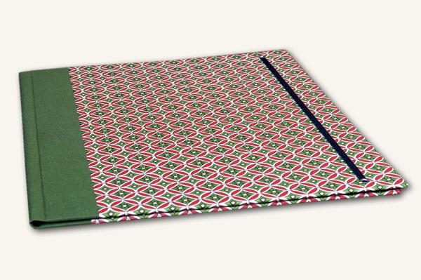 Grün- rote Sammelmappe "Sepp", Dokumentenmappe, handgemacht